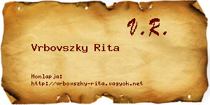 Vrbovszky Rita névjegykártya